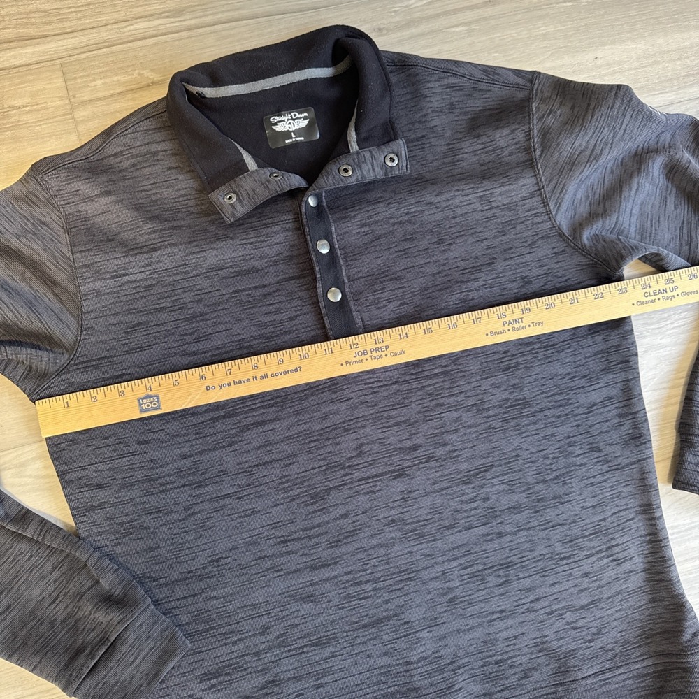 Straight Down Pull Over Men's Charcoal Gray 1/4 Zip Long Sleeve Golf Sz L L&H CC - Picture 4 of 10